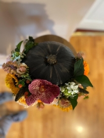 Pumpkin Arrangement: The Morticia